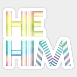 Rainbow Pronouns He/Him Sticker